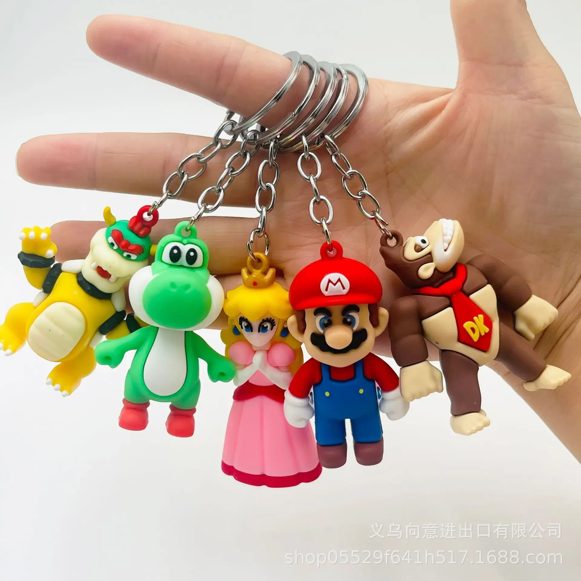 Chaveiro Super Mario Bros em PVC, Decoração Kawaii de Desenho Animado, Pingente de Bolsa, Bonecos Fofos, Chaveiro para Crianças e Estudantes, Brinquedo de Aniversário, Presente