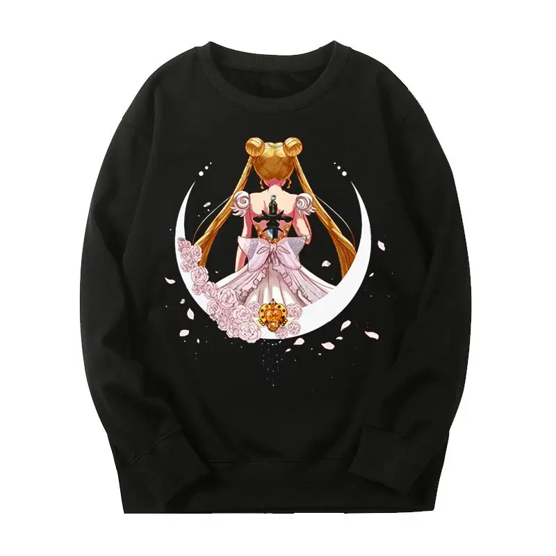 

Sailor Moon 2025 New Hot Hare Sailor Moon Cartoon Print Autumn Winter Crew Neck Pullover Sweater Jacket Male Female Student