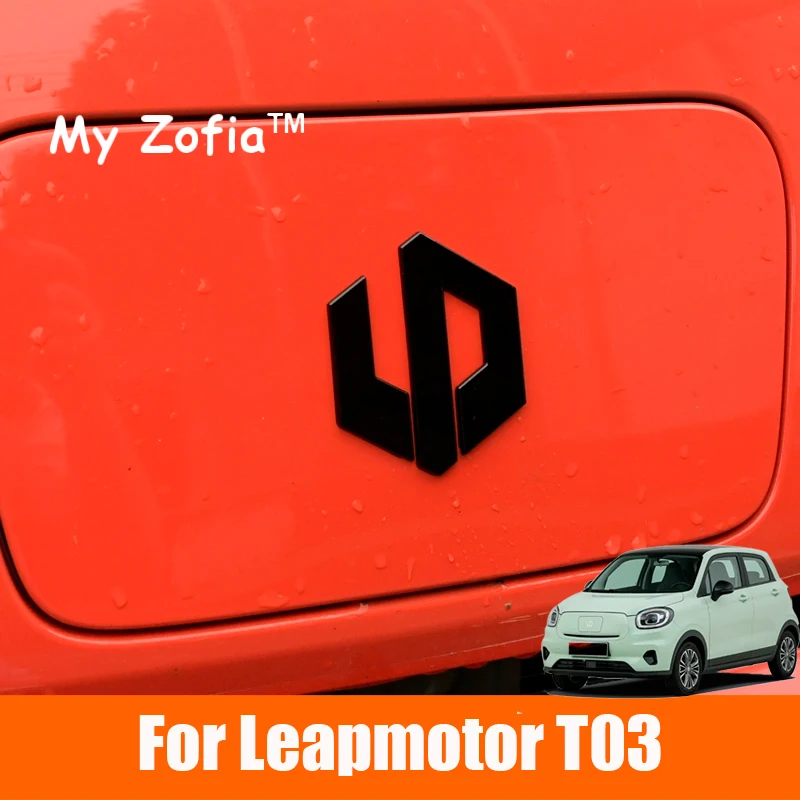 

For Leapmotor T03 2024 2025 2026 Car Black front logo ABS Car Steering Wheel Emblem Sticker Accessories