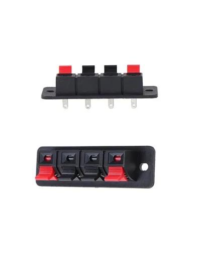 2Pcs WP4-4 Positions Connector Terminal Push In Jack Spring Speaker Connector Terminals Load Audio Cable Plastic Breadboard Clip
