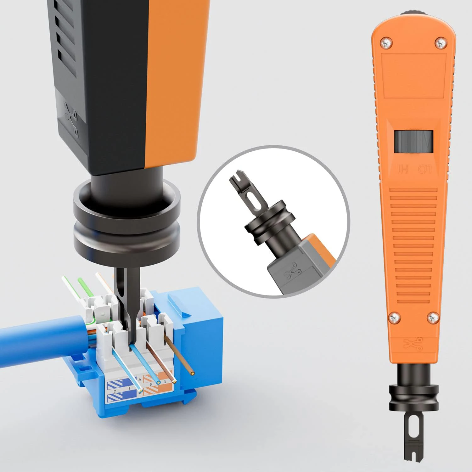 ZoeRax Punch Down Tool with 110 Blade Type for Ethernet Punch Down Block Keystone Jack & Network Wire Cable Repair