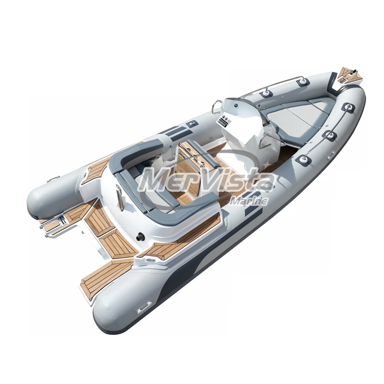 20ft 600 Luxury RIB 580 Rigid Fiberglass Deep v Hull  Hypalon PVC Inflatable Rib Boat for Sale