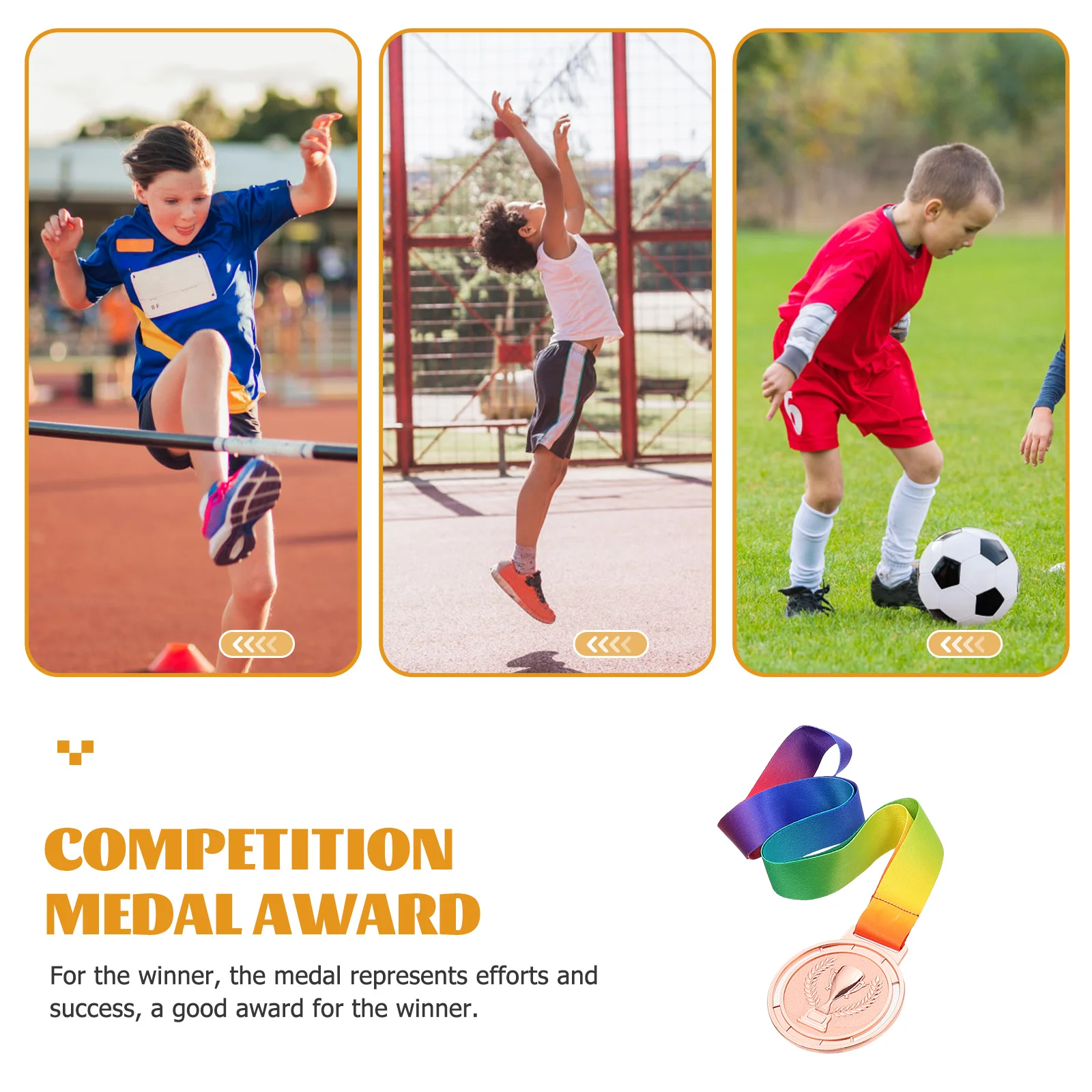 

3pcs Award Medals Metal Competition Sports Medals for Kids Children Memorial Day Cricket Football Contest Prize