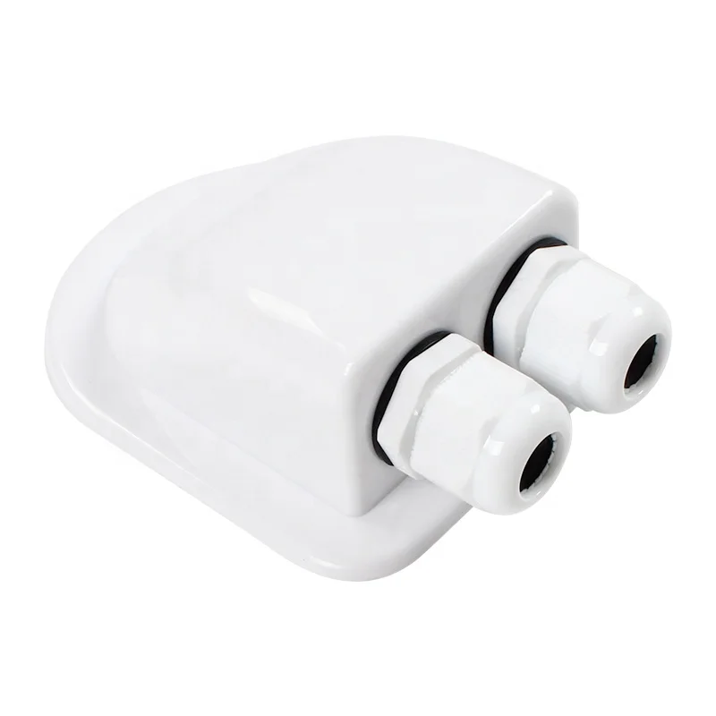 RV Camper Junction Box Black/White Caravan Solar Dual Cable Entry Box Waterproof UV Protection Solar Panels