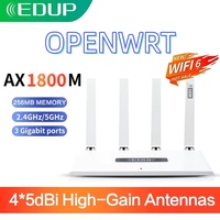 EDUP 2960S OPENWRT Routrer W​ifi 6 Mash Router AX1800 2.4GHz 5GHz Dual Band Gigabit Wireless Routers High Gain Antennas
