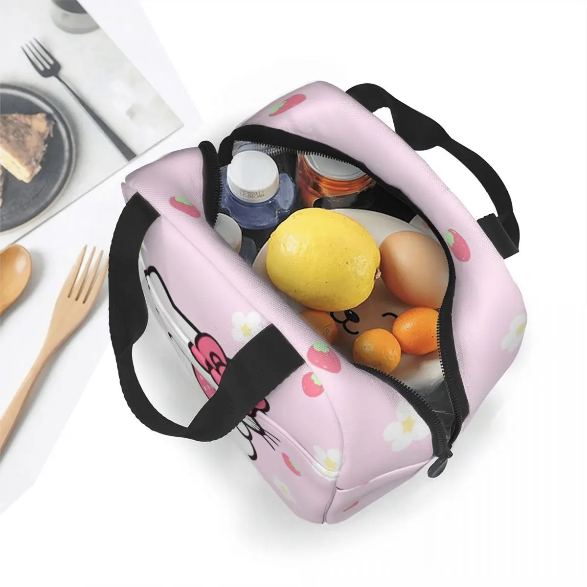 Hello Kitty Love fragole borsa termica per il pranzo borsa termica riutilizzabile a tenuta stagna Tote Lunch Box School Travel Girl Boy