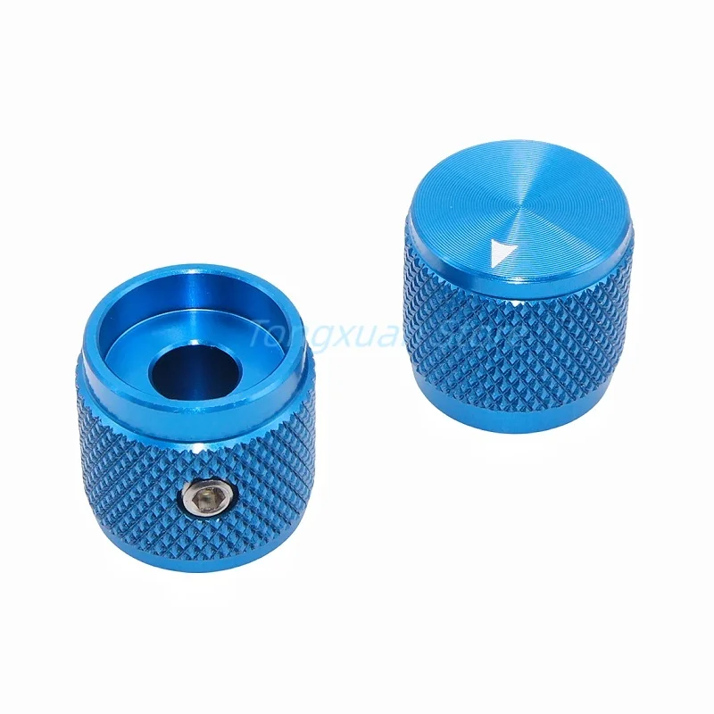 2pcs 17*16mm Knob Aluminum Alloy Potentiometer Control Caps 17x16mm Volume Audio Electric Guitar Bass Screw Type 6mm Inner Hole