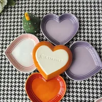 Ceramic Cat Bowl Extra Heart-Shaped Wide Anti Vomiting Stress Free Design12cm Durable Ceramic Pet Bowl for Small Cats Dogs 2