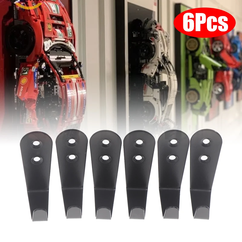 6Pcs/lot Goods Wall Mount Hook For MOC Technic F1 W14 E Wall Hanging Hooks Cars Display Rack