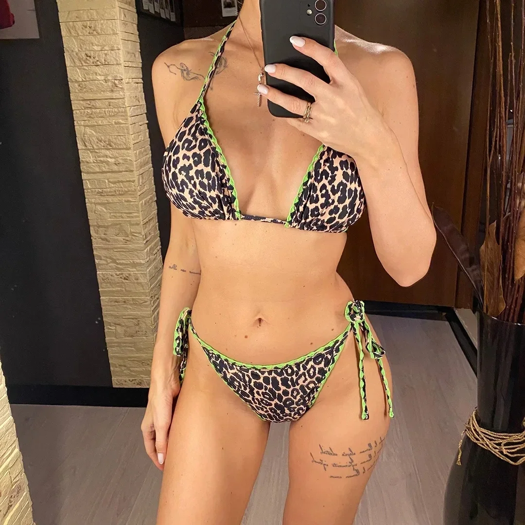 البيكينيات 2025 امرأة مثير مثلث ملابس السباحة النسائية قطعتين ملابس السباحة ملابس الشاطئ للنساء ملابس السباحة Biquini ثوب السباحة