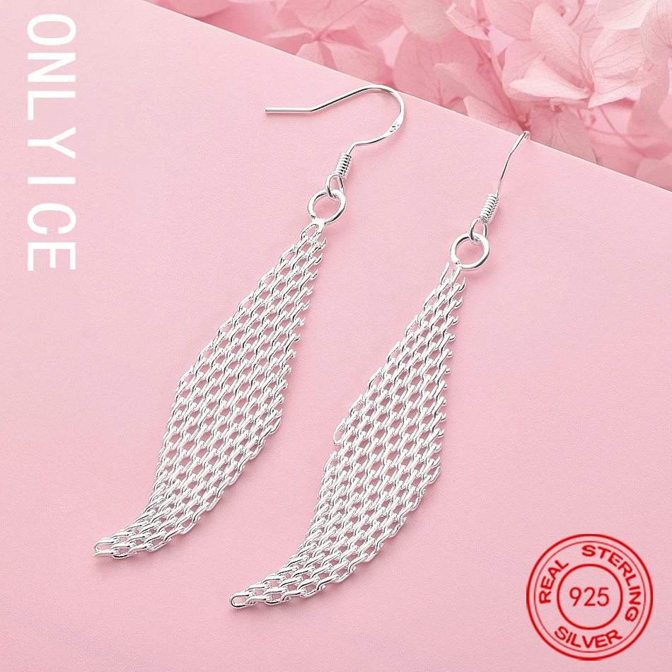 

Pretty 925 Sterling Silver Charms Woven Mesh Earrings For Women Fashion Creative Holiday Gifts Classic Party Wedding Jewelry