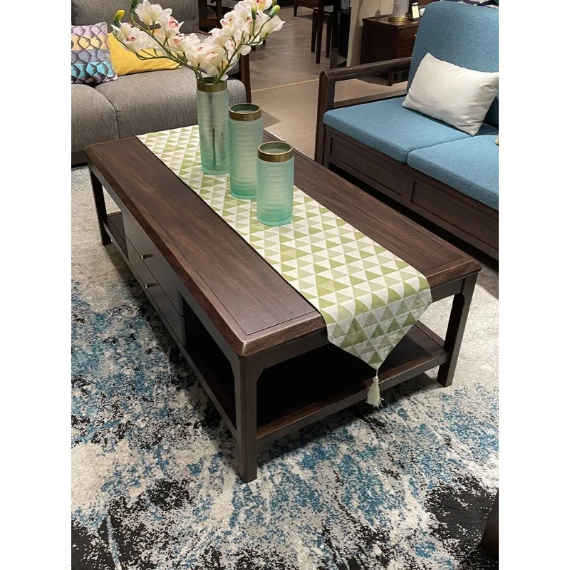 All solid wood coffee table Modern simple living room Walnut rectangular with tea table Small apartment household tea table