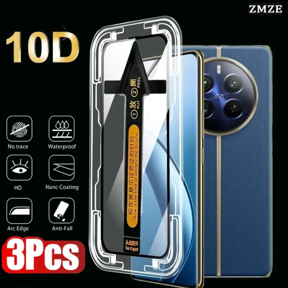 Fast Installation Tempered Glass for Realme 16 15 14 13 Pro 12 11 10 Pro Plus High Definition Screen Protector Protective Glass
