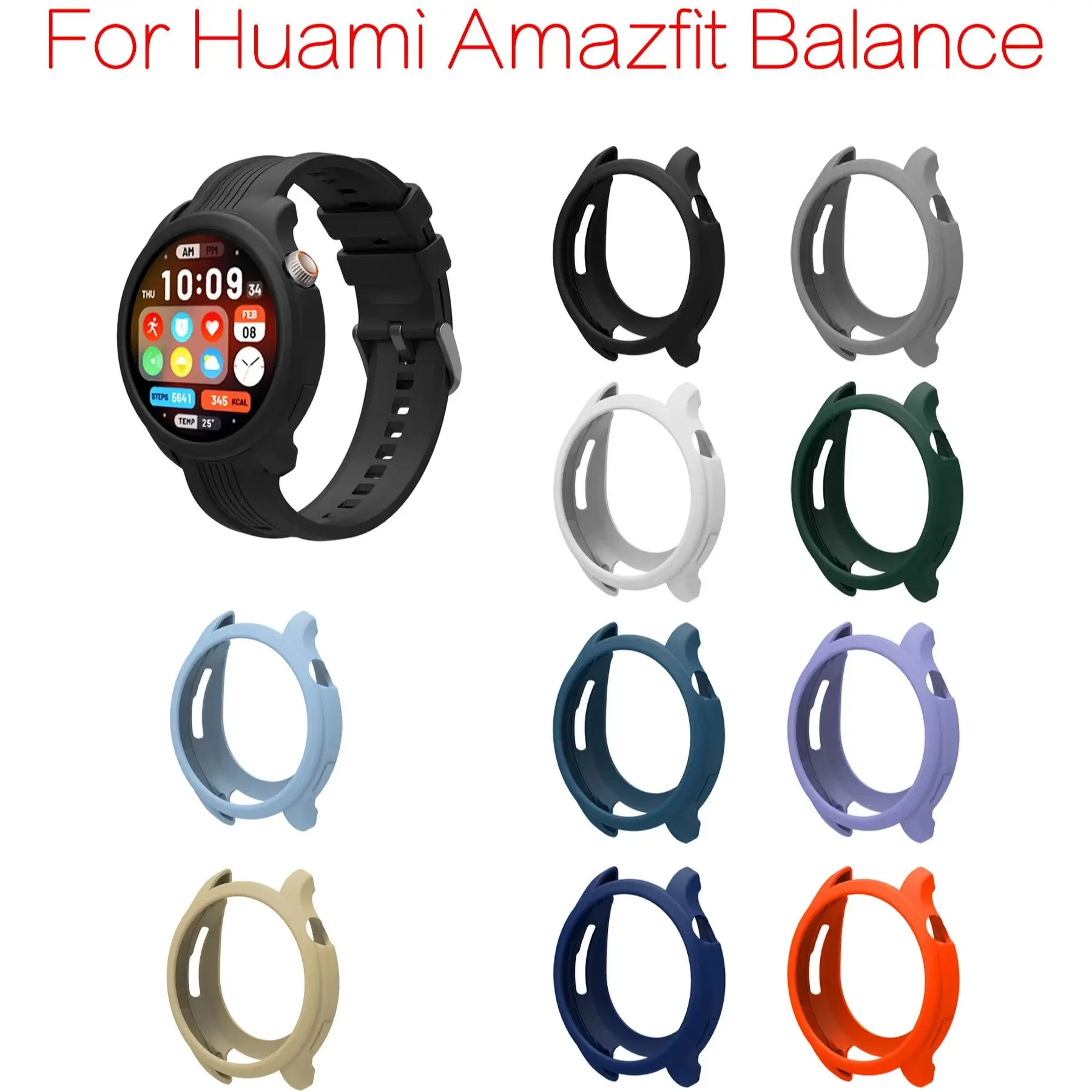 Watch Case For Amazfit Balance Hollow Silicone Protection Shell Smart Watch Anti-fall Anti-scratch Replacement Protection Cover