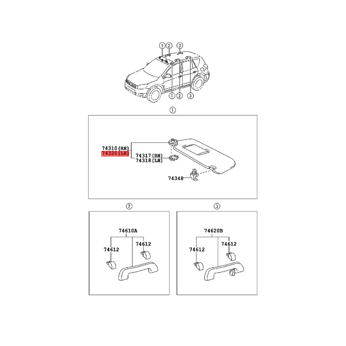 

Козырёк от солнца для пассажира 74320-42501-B3 74320-42501-A1 для Toyota RAV4 2006-2012