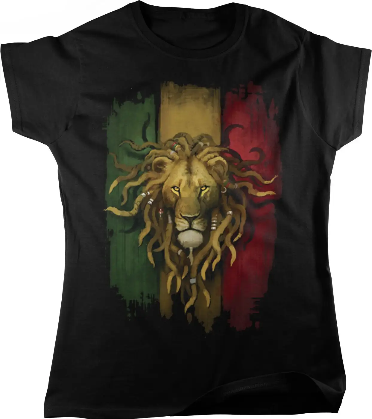 Rasta Lion Rastafarian Dreds Women's T Shirt HOOD_00380