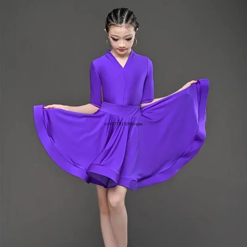 Children Professional Latin Dance Dress for Girls Ballroom Dancing Dresses Rumba Cha Cha Samba Practice Dress Latin Performance