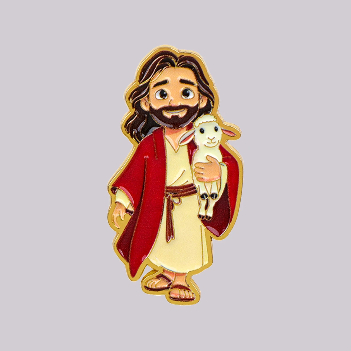Broche en émail Jésus et les moutons, style dessin animé, épingles de revers, badges pour sacs à dos, accessoires vestimentaires, bijoux de mode, cadeaux pour amis