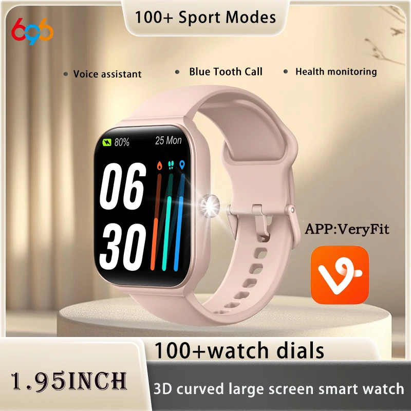 

Sport 3D Curved Screen Smartwatch Blue Tooth Call Heart Rate Health Waterproof Smart Watch Voice Assistant Men Women For VeryFit