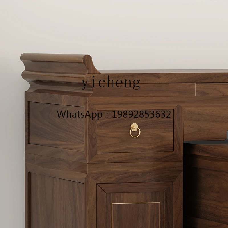 

ZZ New Chinese Style Black Walnut Wood Altar Incense Table Home Solid Wood Living Room Worship Table Hall