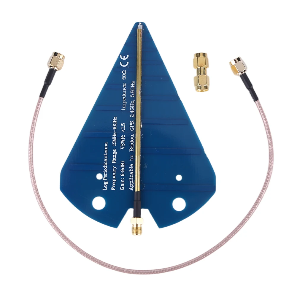 1300MHz-10GHz Mini Log Periodic Antenna SMA-Female High Gain Antenna Horizontal/Vertical Polarization for Broadband Measurement