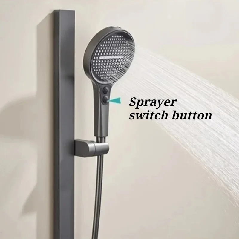 Bathroom Shower System Complete Set Modern Rainfall Shower Head Hot Cold Mixer Tropical Durable Bathroom Fixtures Accessories