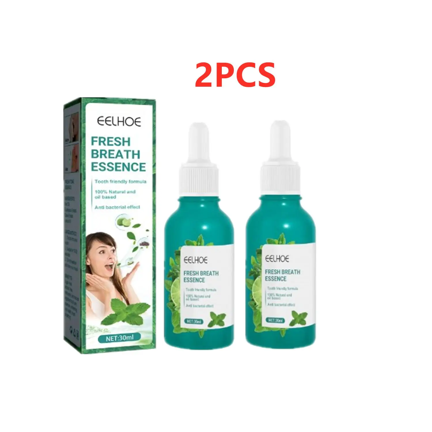 Respiração e respiração spray ambientador, boca cheiro remoção cuidado, hortelã, fresco, gota, oral para se livra de Bad, 30ml, 2pcs