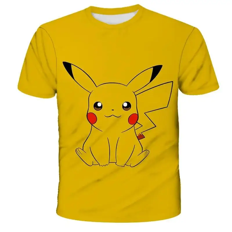 Pokemon 3D T Shirt Cartoon Clothes Baby Kids Boys Girls Children Short Sleeves Summer Clothing Fashion Print New