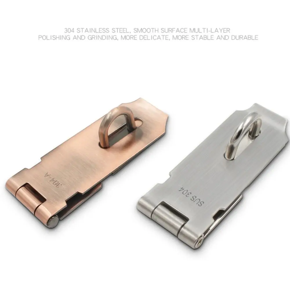 Practical Stainless Steel Padlock Hasp Burglar-proof Right Angle Door Clasp Lock 90 Degree Household Gate Bolt