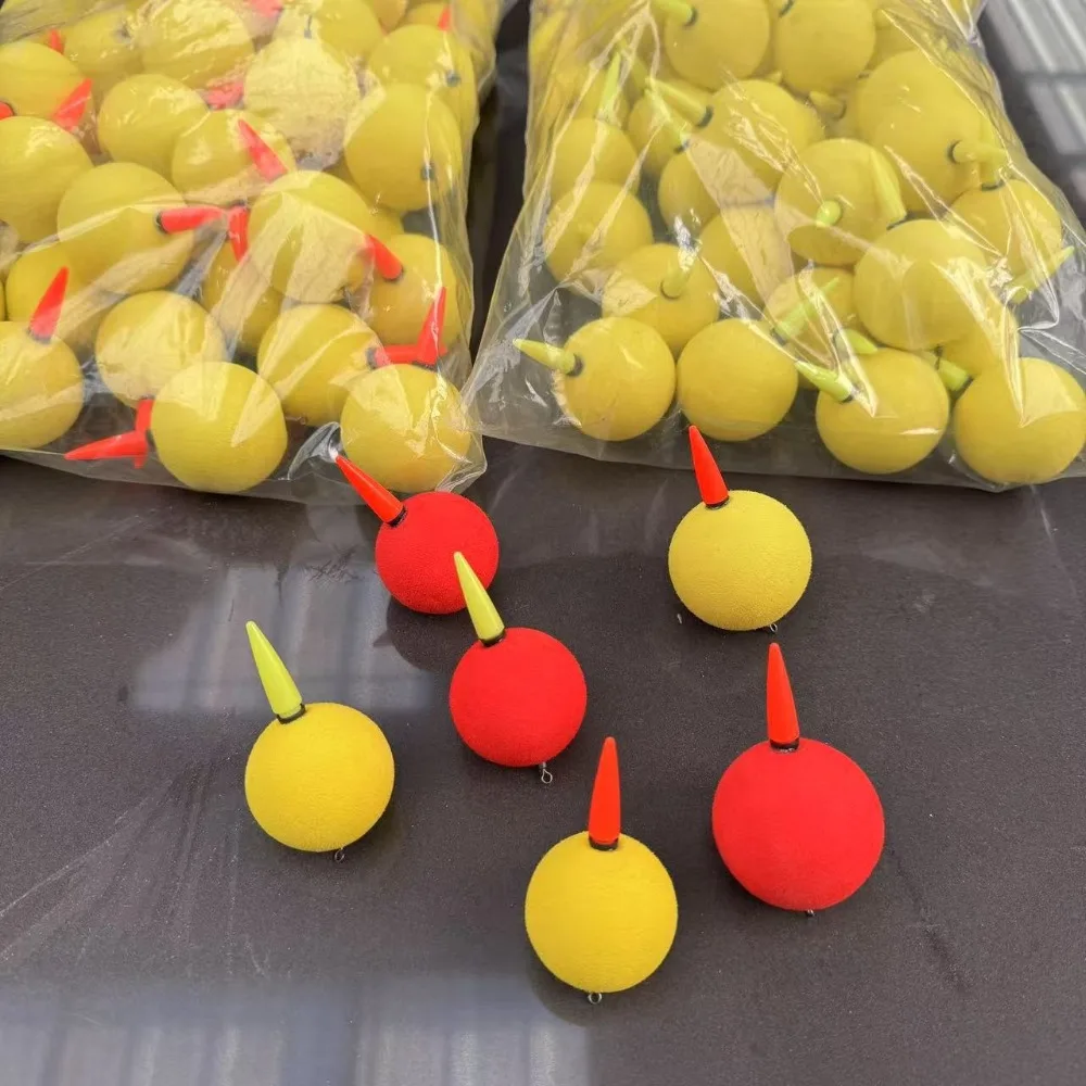 Ball Shaped Biting Hook Float Eye-Catching High Gloss Discoloration Water Float Plastic Material Illuminated