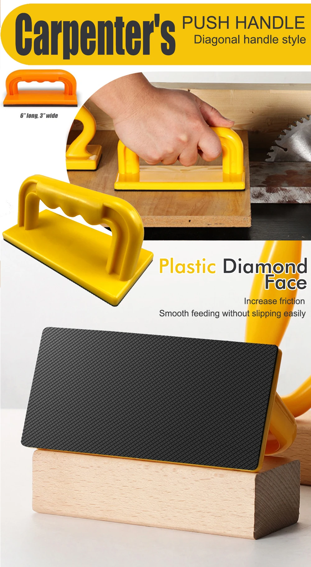 Uhlový pohľad na woodworking push block