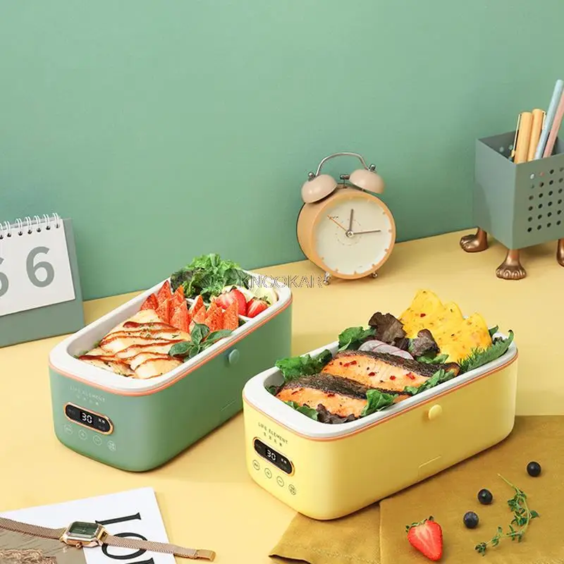 300W Electric Lunch Box Smart Appointment Rice Cooker Portable Water-free Multicooker Cooking Pot Food Warmer Ceramic Liner 1L