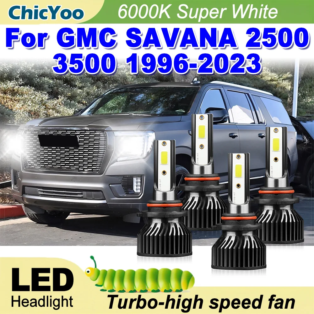 

Светодиодные фары Plug and Play 9005 9006 с ближним и дальним светом, 40000 лм, 6000K, белые, 12В, для GMC SAVANA 2500 3500 1996-2023