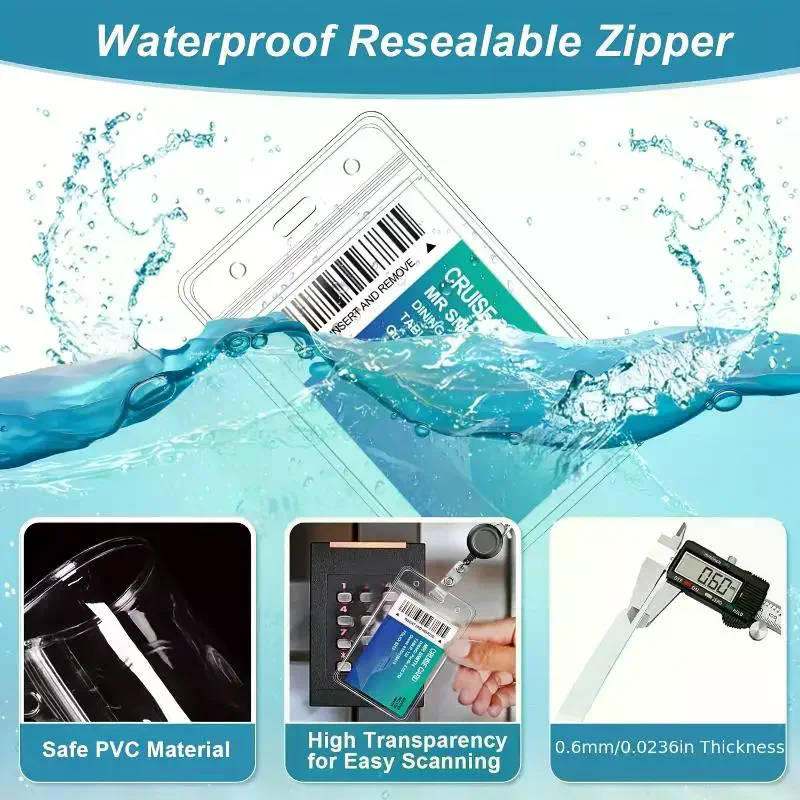 1/2/3Pcs Retractable Badge Reel Waterproof PVC Card Holder Work Permit Card Holder Chest Tag Access Control Protective Cover