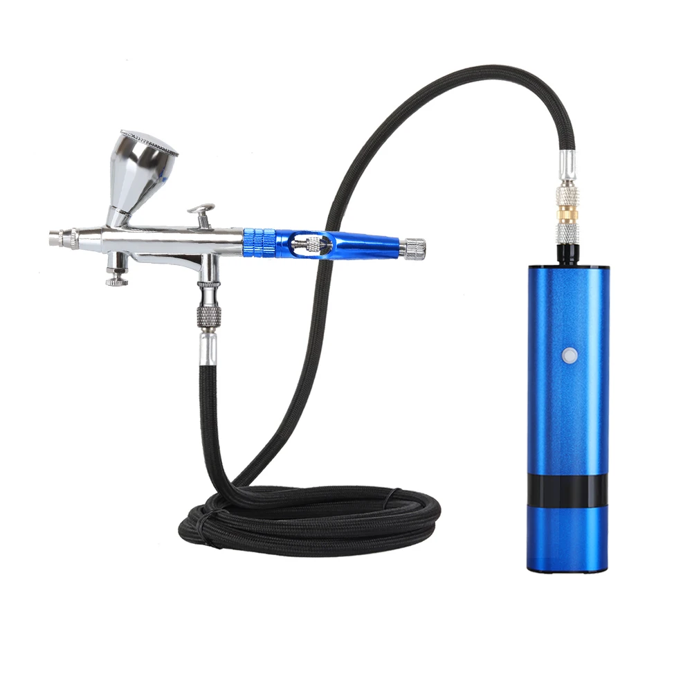 

Dual Action Airbrush Kit With Compressor High Stable Pressure Mini Pump Cup Replaceable For Cake Paint Art Tattoo Barber