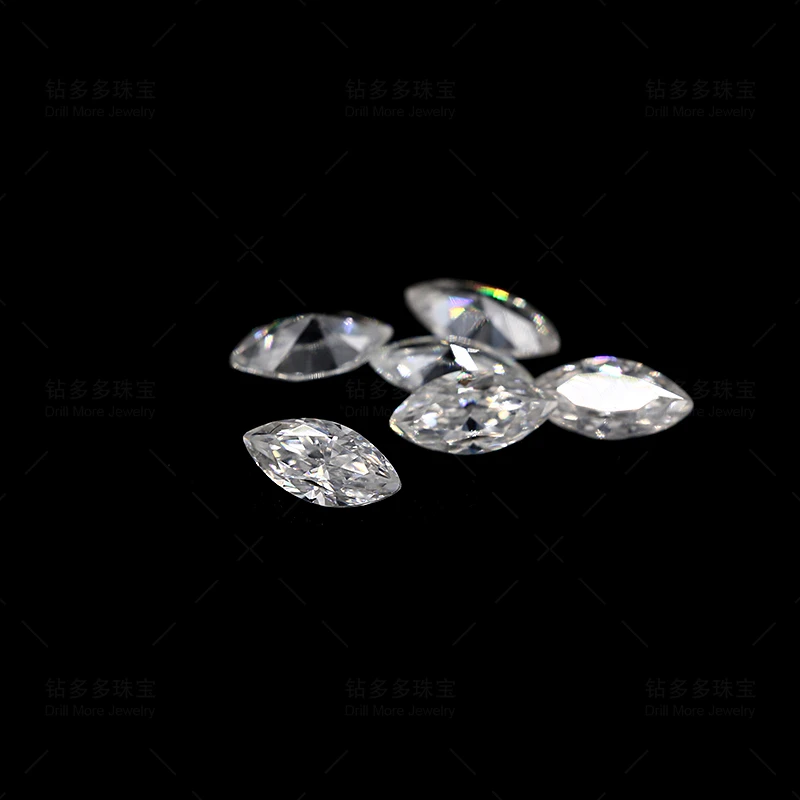 

High Quality Loose Stone Wholesale Diamond D VVS White Marquise Cut Loose Moissanite Custom Ring Pendant