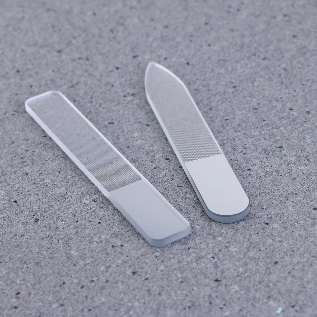 

2pcs Crystal Glass Files Double Sided Boards Art Tools For Portable With Mirror Slim Design Travel Cases