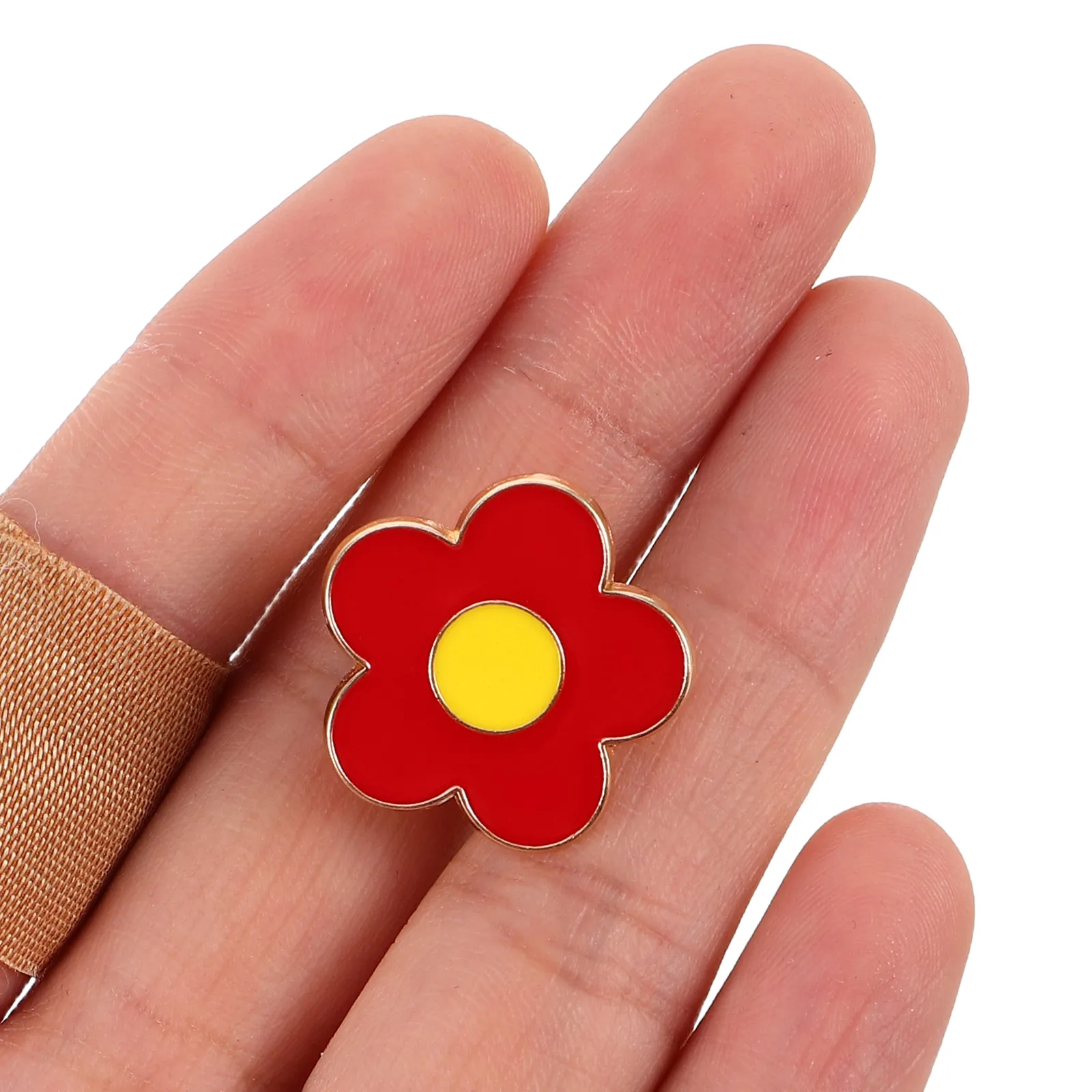 

10Pcs Red Flower Brooch Pin Lightweight Material Easy to Match Dress Accessory Boutonniere Corsage for Wedding Suit