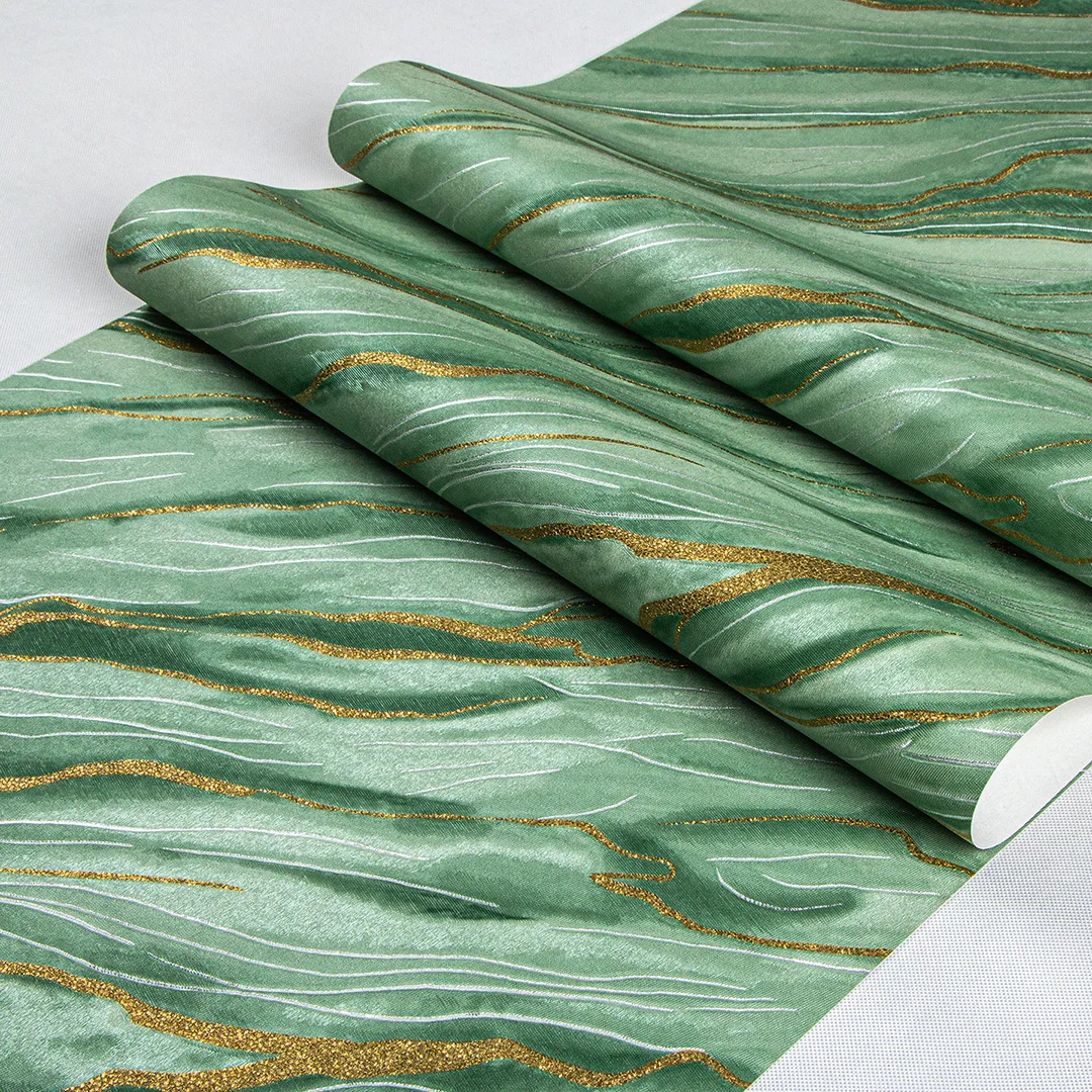 

Light Luxury Marble Pattern Background Wallpaper Living Room Sofa Television Wall Mural Pvc Green 3D Embossed Wallcovering