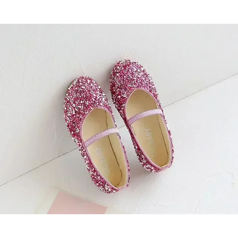 2025 Frühling 1 bis 12 Jahre alte Mädchen-Kleiderschuhe Beauty Pointed Toe Teen Girl Lederschuhe Bling Princess Hochzeitsschuhe – Detail 7