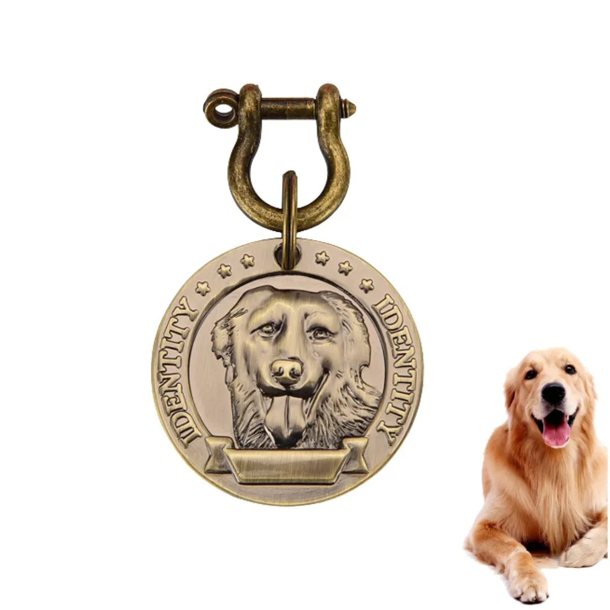 VIP Customizable Engraved Pets ID Tag for Dog Cat Bronze Nameplate Tags Personalized  Address Number Dogs Collar ID Pendant