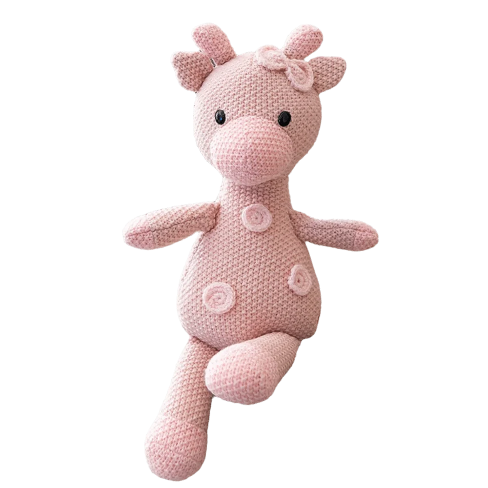 

Cute Design Crocheted Wool Plush Toy Soothing Texture Children Gits Knitted Animal Plush Toy Kawaii Style Animal Series Doll