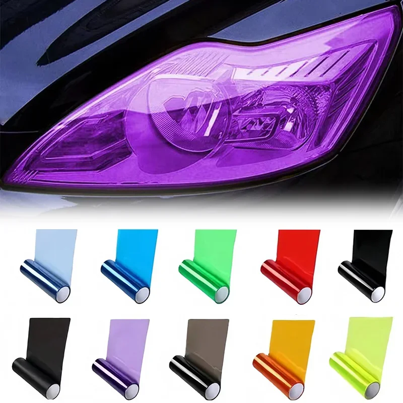 Película para Faros de Coche, Vinilo Colorido para Faros Delanteros, Traseros y Antiniebla, Película para Tinte de Luces Traseras, Accesorios Exteriores 30X60/120/200cm