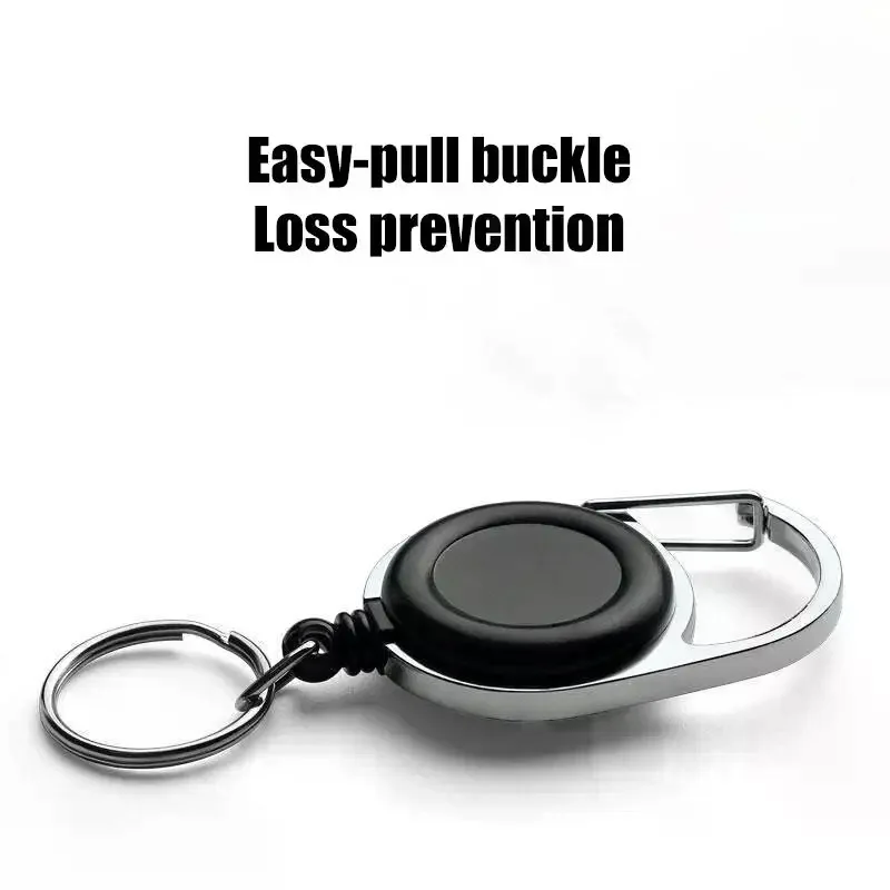 Retractable Keychain Badge Scroll ID Badge Holder Card Holder Backpack Lanyard Hiking Buckle Key Ring Retractable Tool