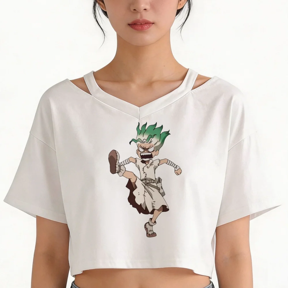 Dr Stone cropped top shoujo korean fashion kawaii cheap gothic streetwear shirt vintage emo dollette 2000s graphic