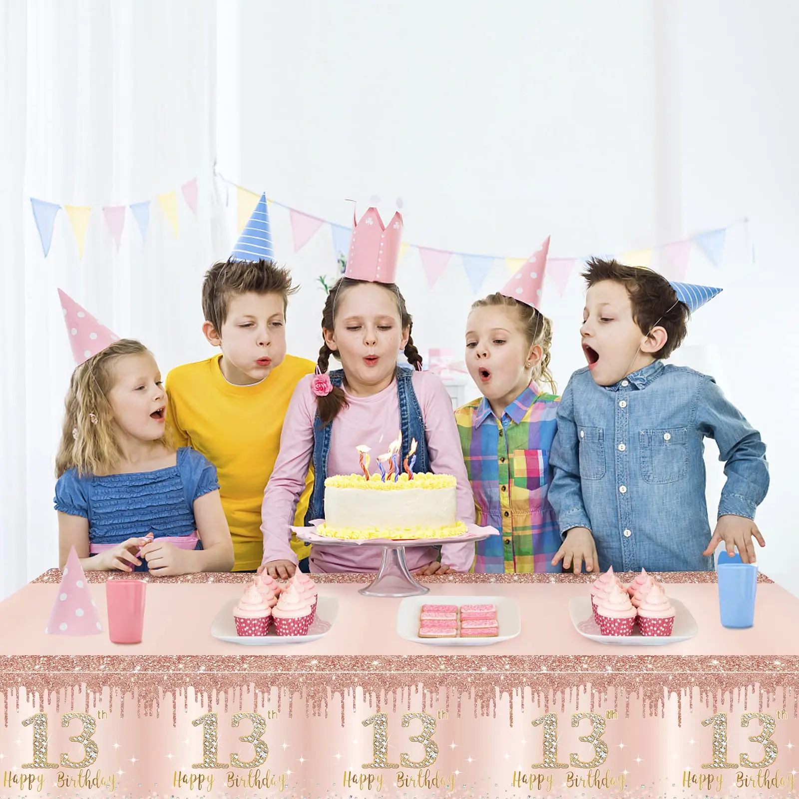 1/2/3 قطعة الذهب الوردي حفلة محور مفرش المائدة مستطيل 108 × 54 بوصة غطاء الطاولة 13th 16th 18th 21th 30th عيد ميلاد سطح المكتب ديكور