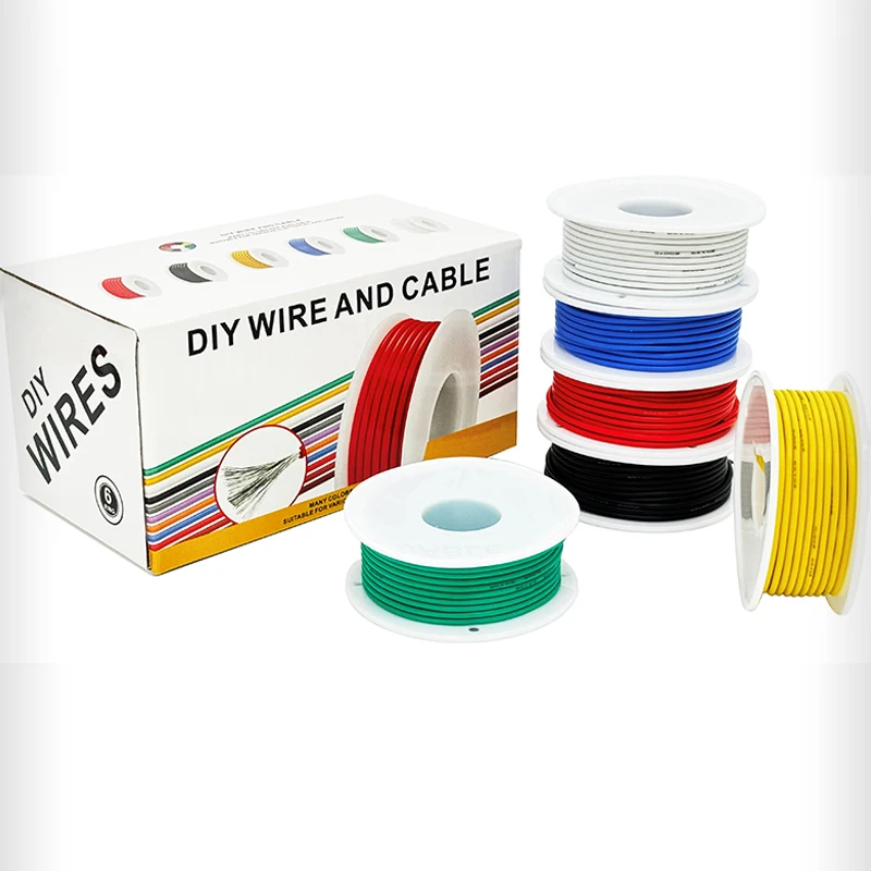 6 Colors Mix - Heat Resistant Flexible Silicone Wire 30/28/26/24/22/20/18/16AWG Stranded Cable Electrical Tinned Copper Wire