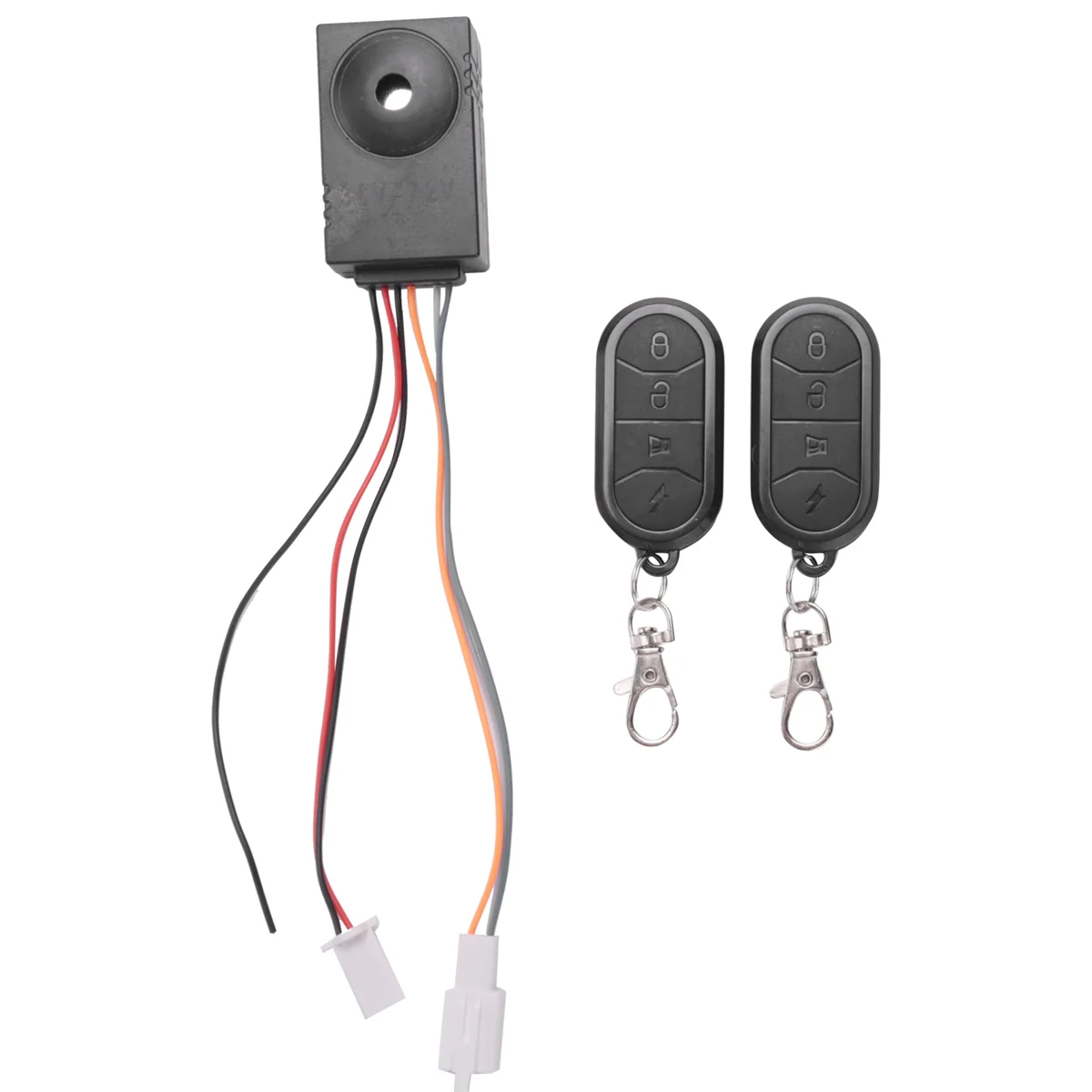 ABQR Ebike Alarm System Dual Remote Control 36V 48V 60V 72V Alarm Accessories Universal Waterproof Electric Bike Replacement