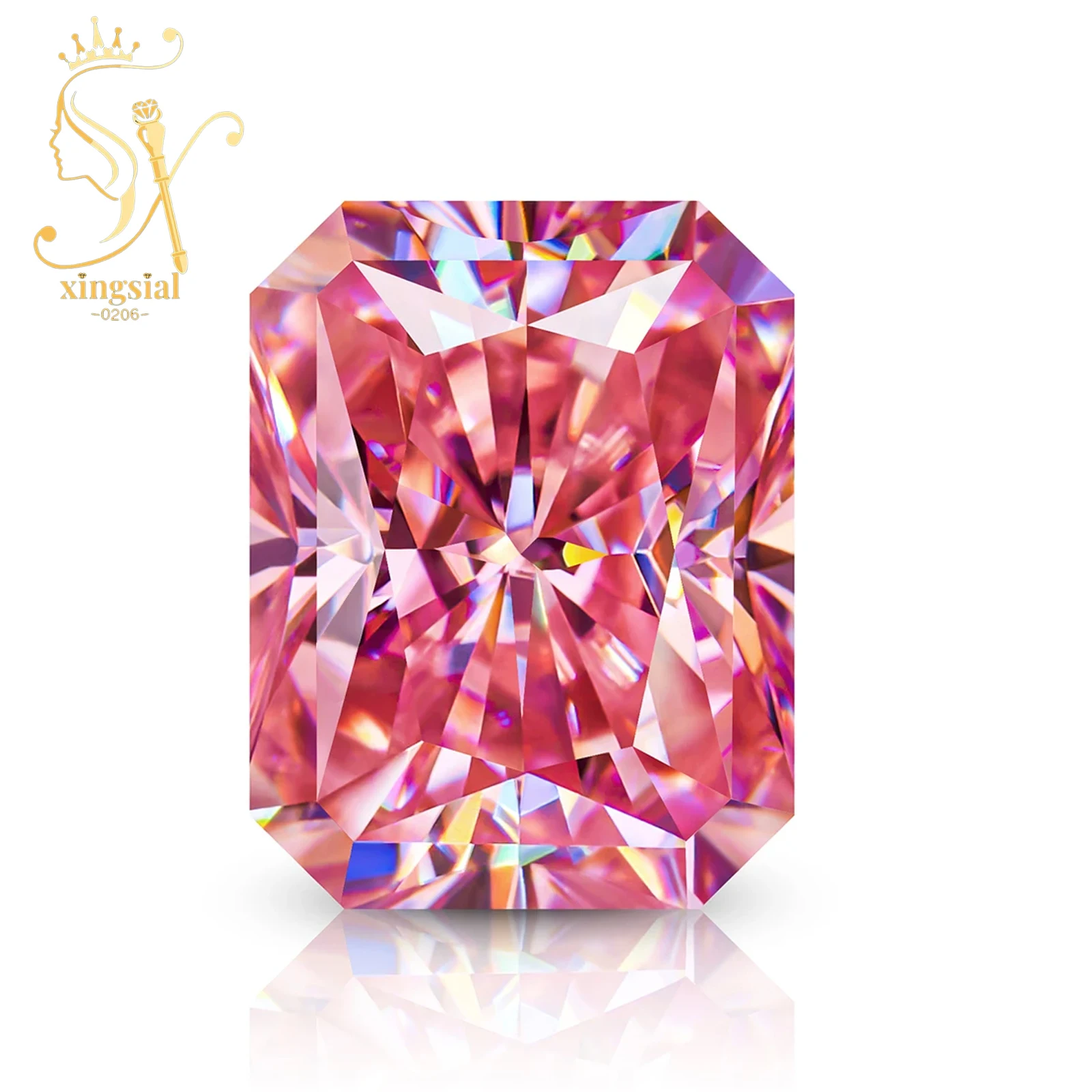 

Pink Moissanite With GRA Certificated Radiant Cut Moissanite Pass Diamond Tester for DIY Jewelry Making Loose Gemstone Factory