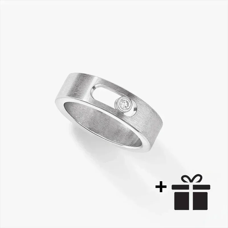 

2025 high-quality sparkling single-diamond moving diamond pure silver 925 ring, luxurious women's jewelry accessorie for wedding